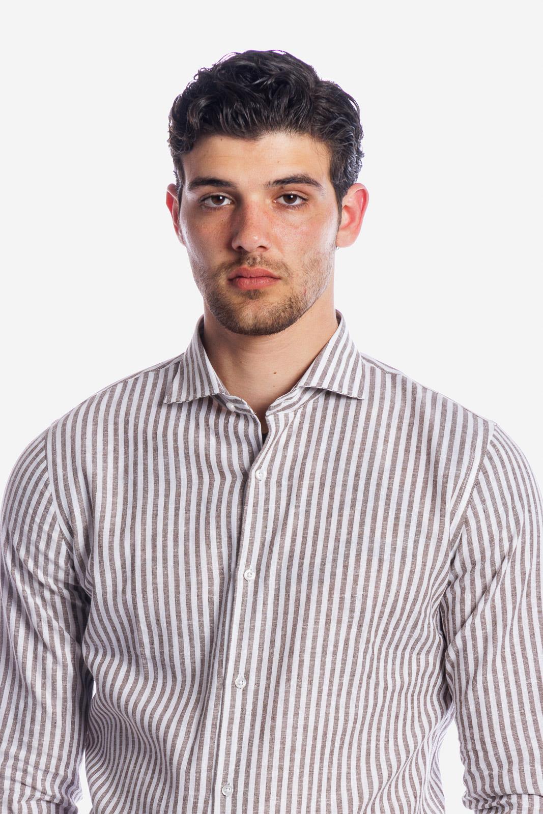 Camicia 100%lino riga media