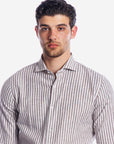 Camicia 100%lino riga media