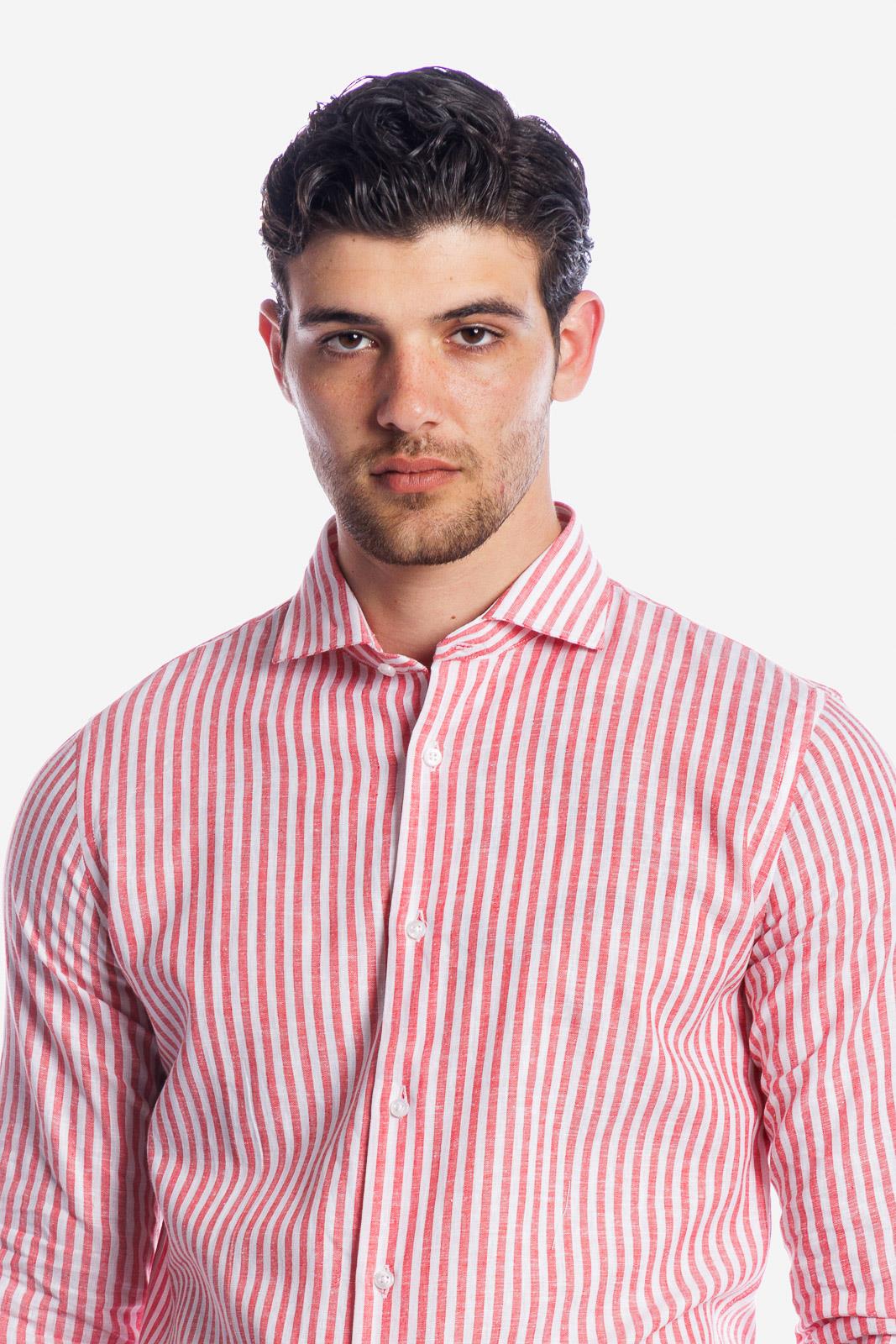 Camicia 100%lino riga media