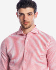 Camicia 100%lino riga media