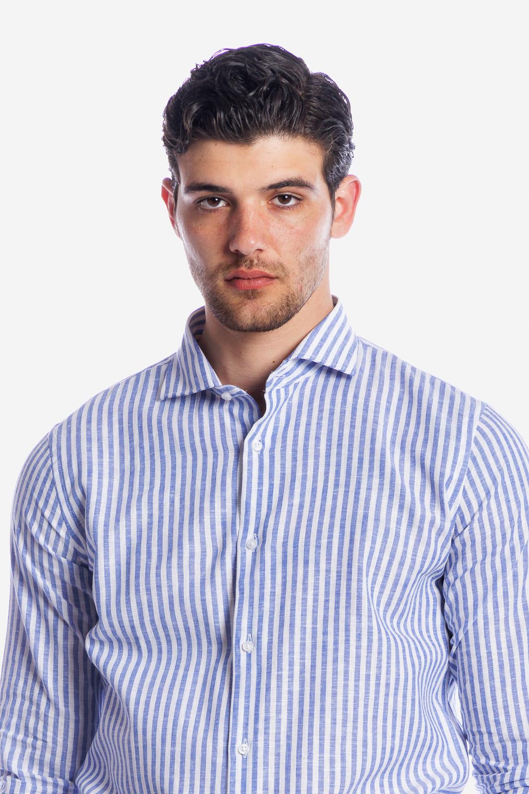 Camicia 100%lino riga media