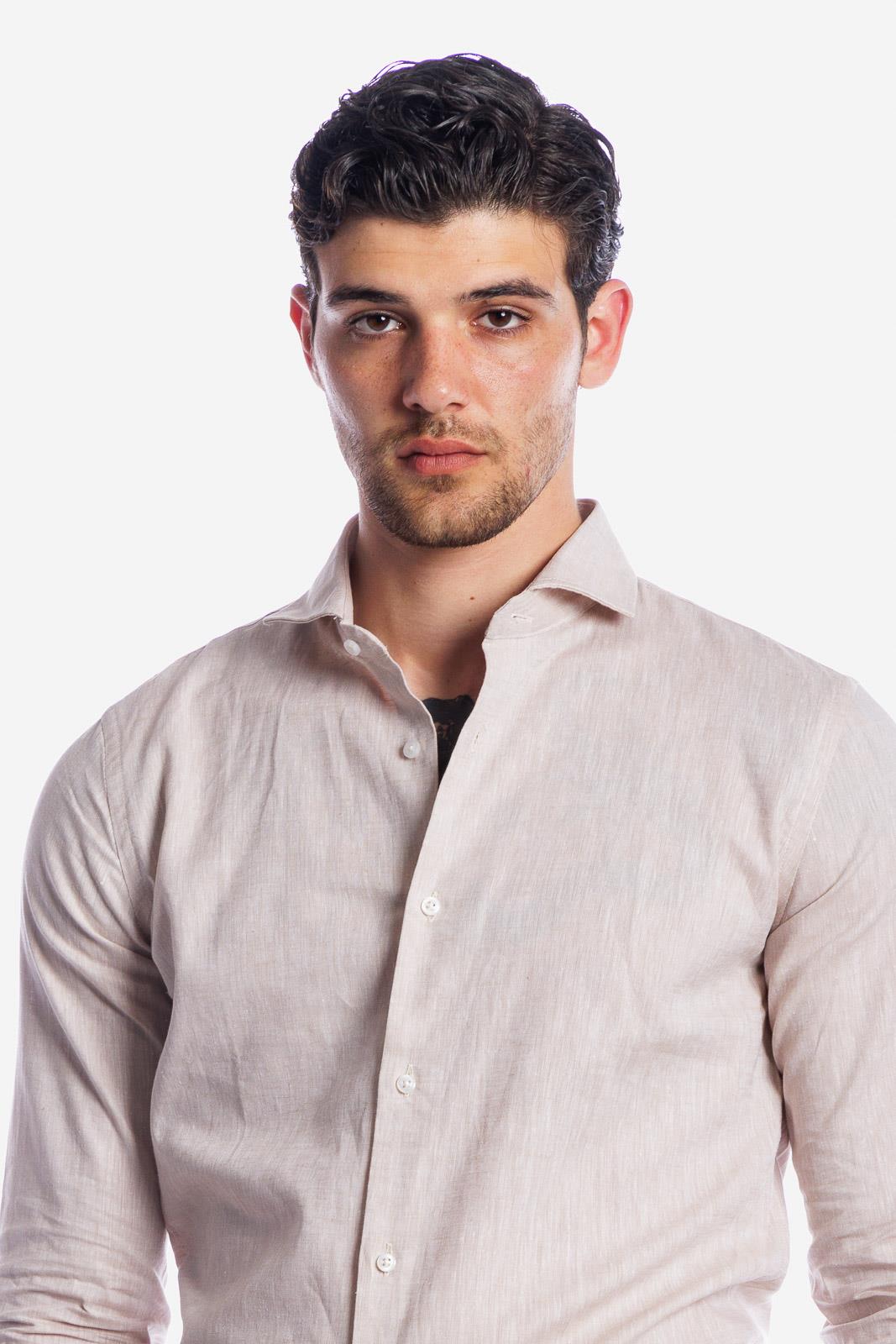 CAMICIA 100% LINO TINTA UNITA