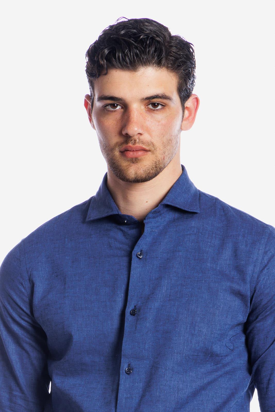 CAMICIA 100% LINO TINTA UNITA