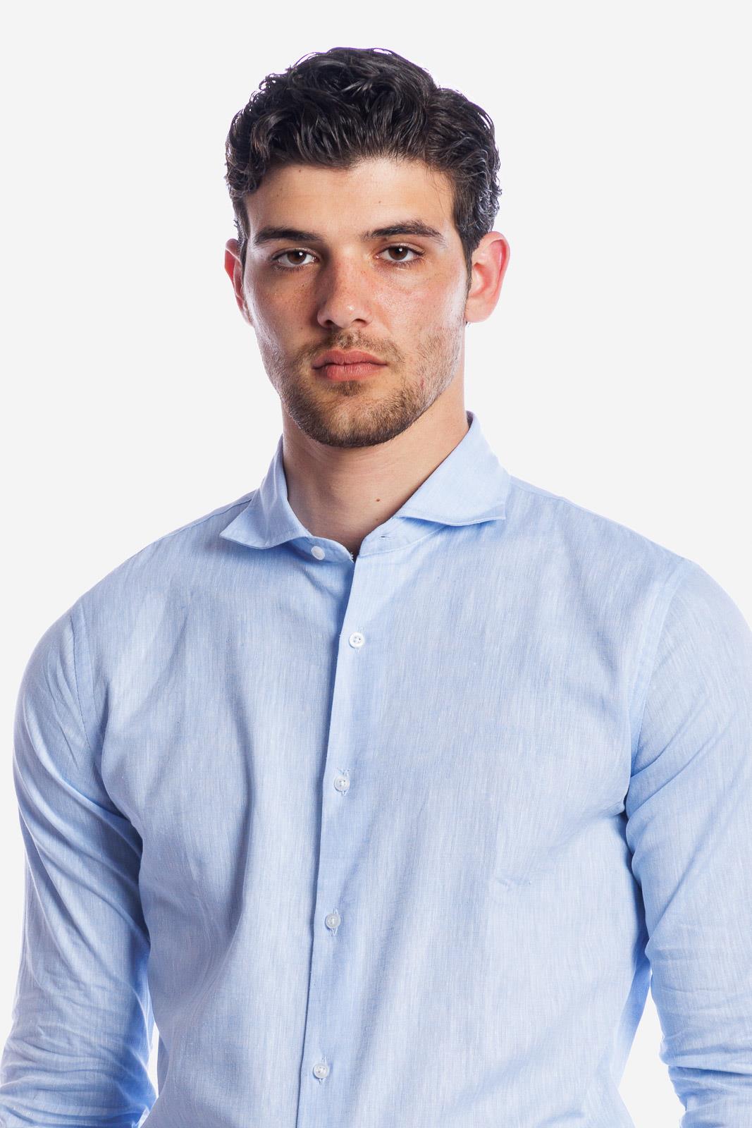 CAMICIA 100% LINO TINTA UNITA