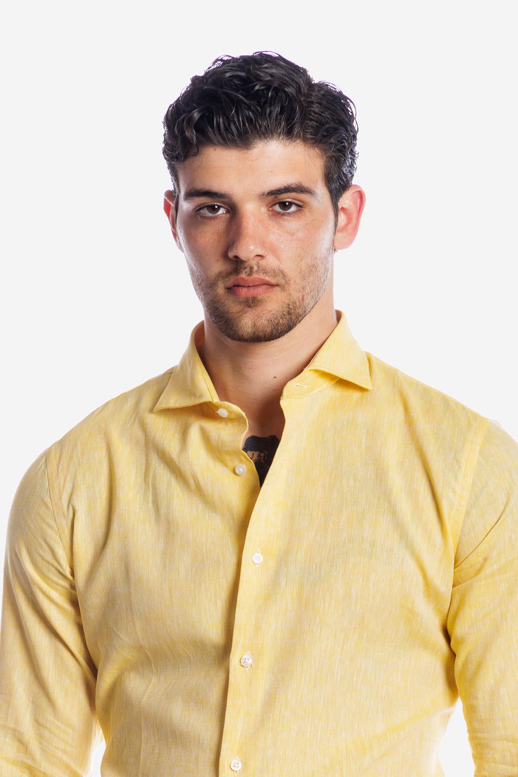 CAMICIA 100% LINO TINTA UNITA