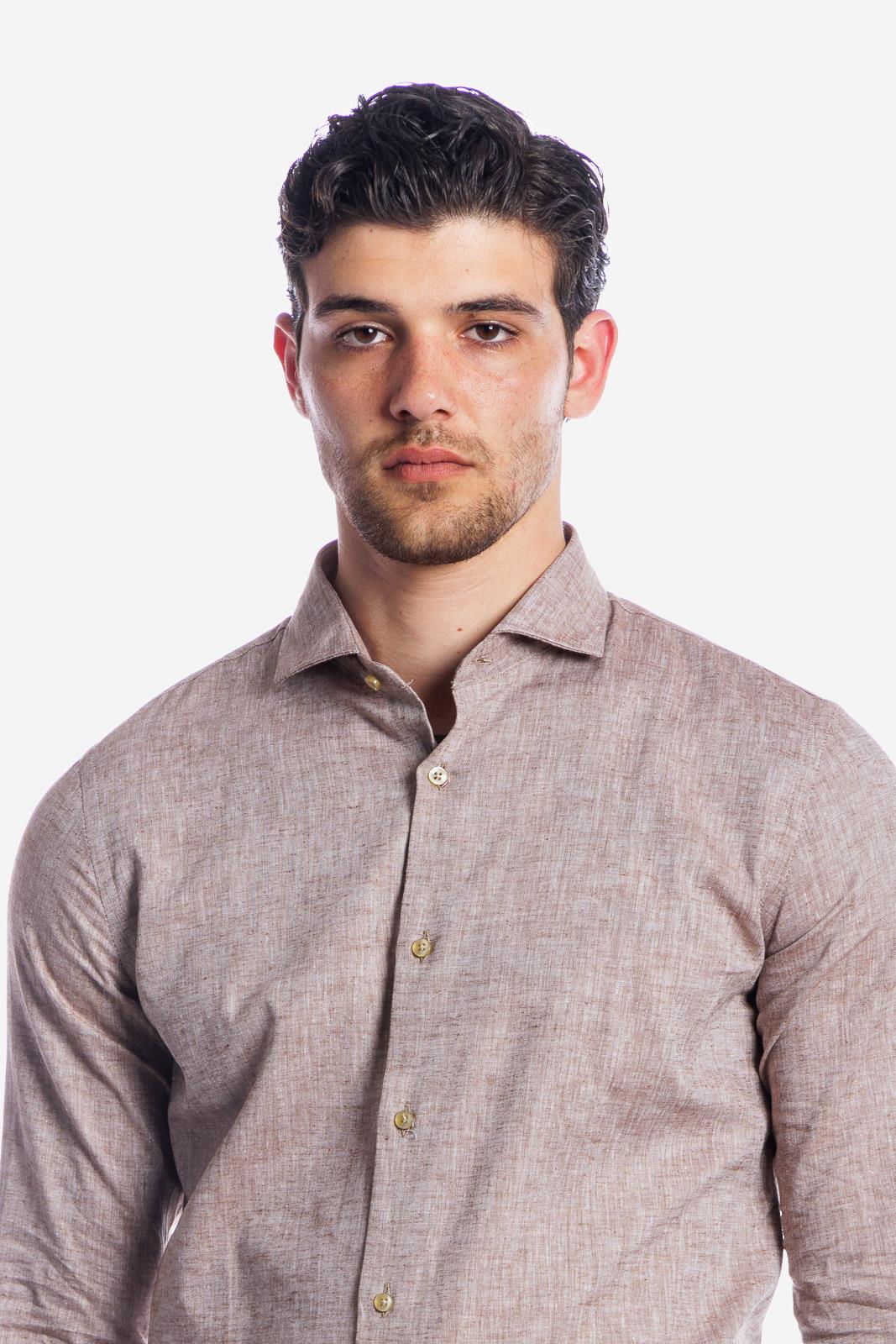 CAMICIA 100% LINO TINTA UNITA