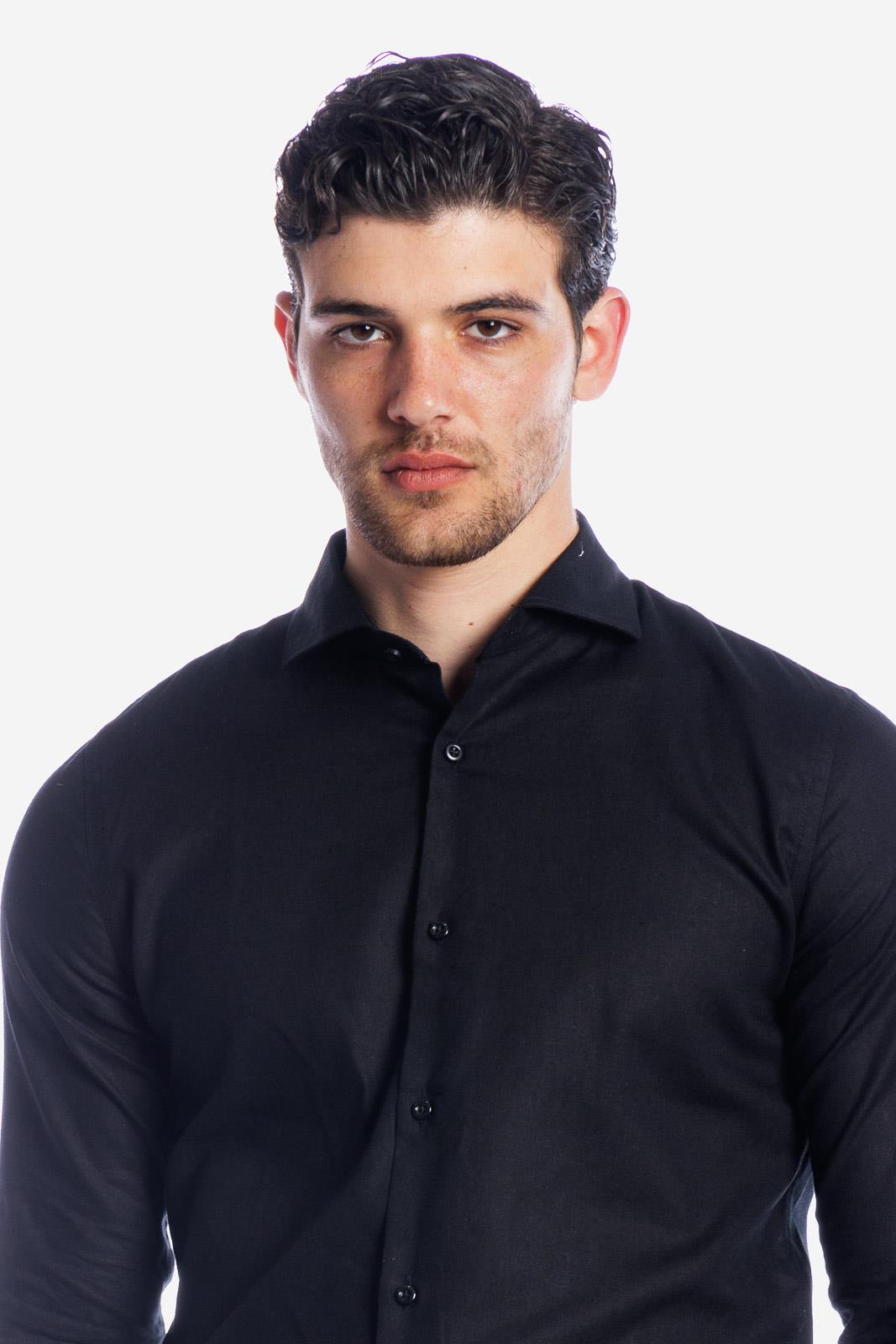 CAMICIA 100% LINO TINTA UNITA