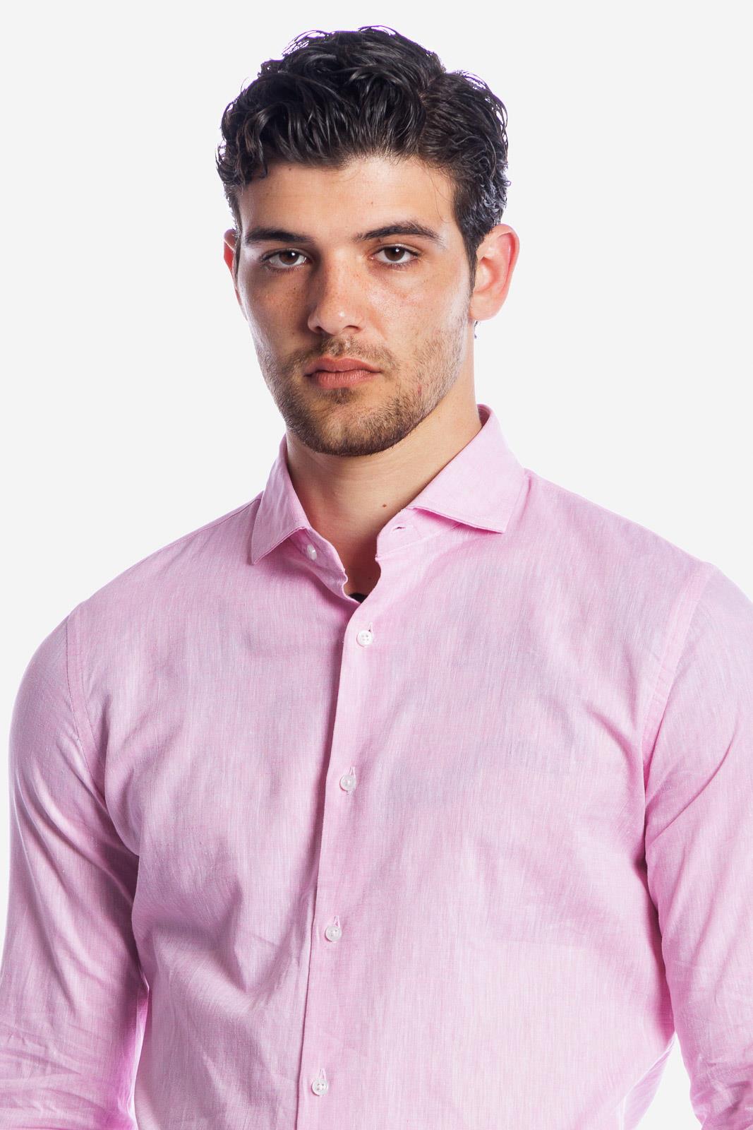 CAMICIA 100% LINO TINTA UNITA