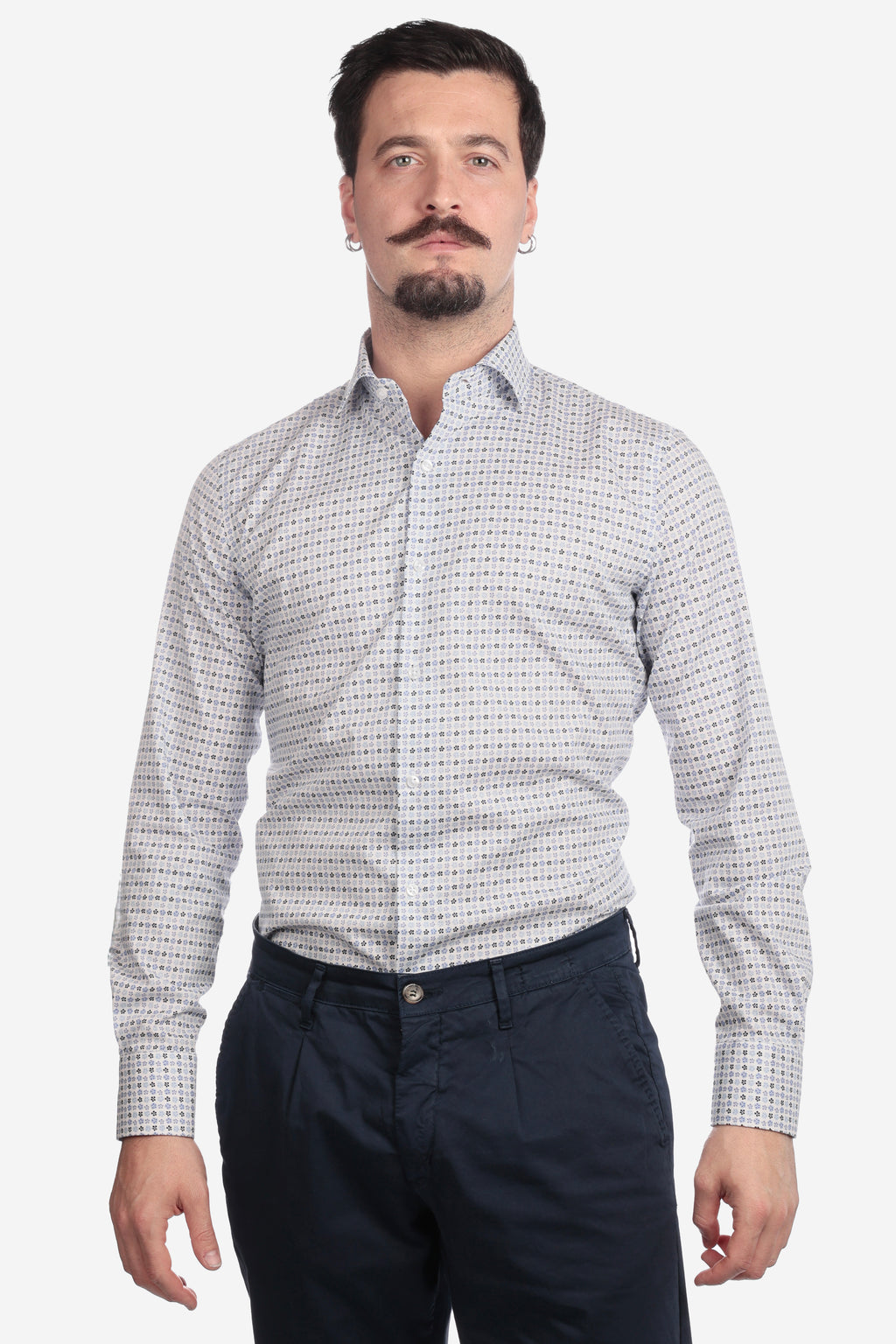 Camicia facile stiro a fantasia 3 fiori