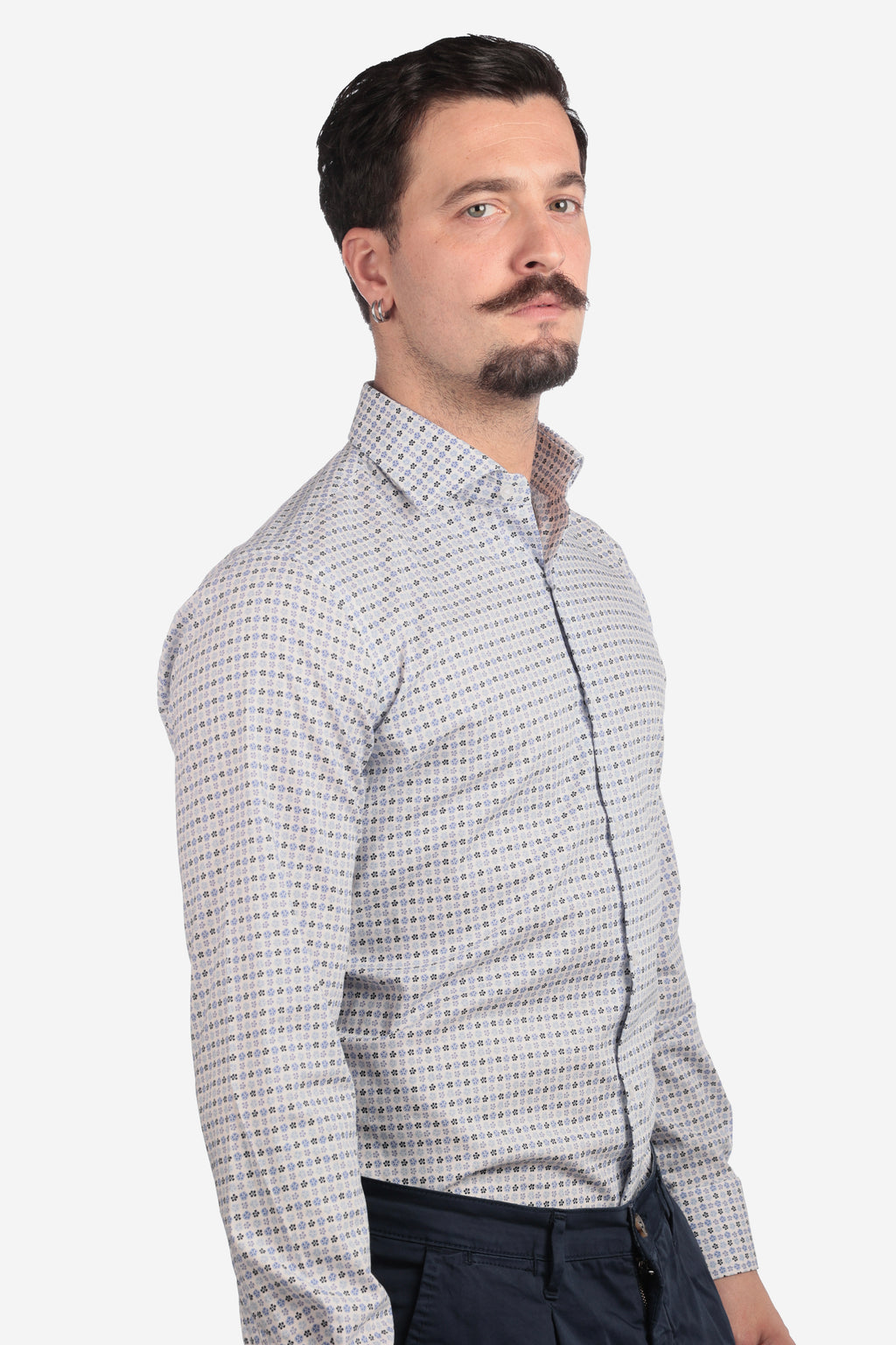 Camicia facile stiro a fantasia 3 fiori