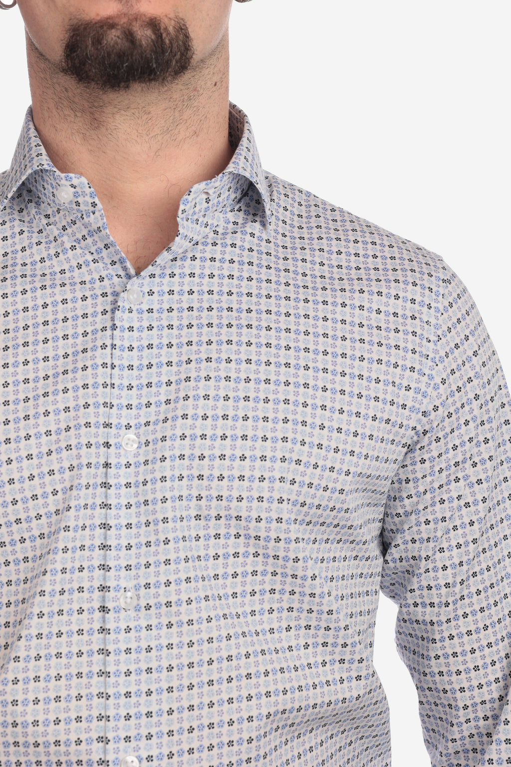 Camicia facile stiro a fantasia 3 fiori