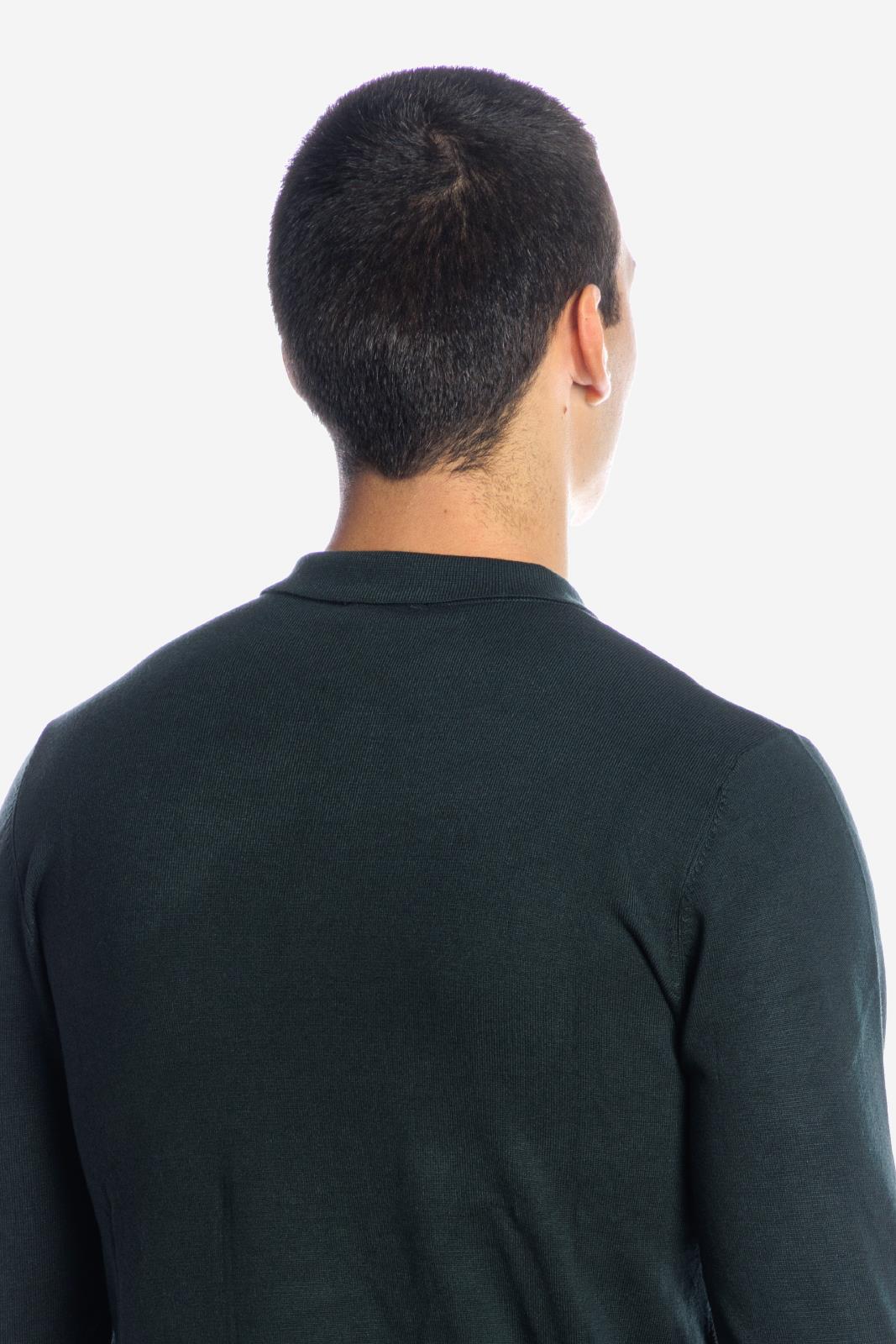Maglia polo tre bottoni a maniche lunghe