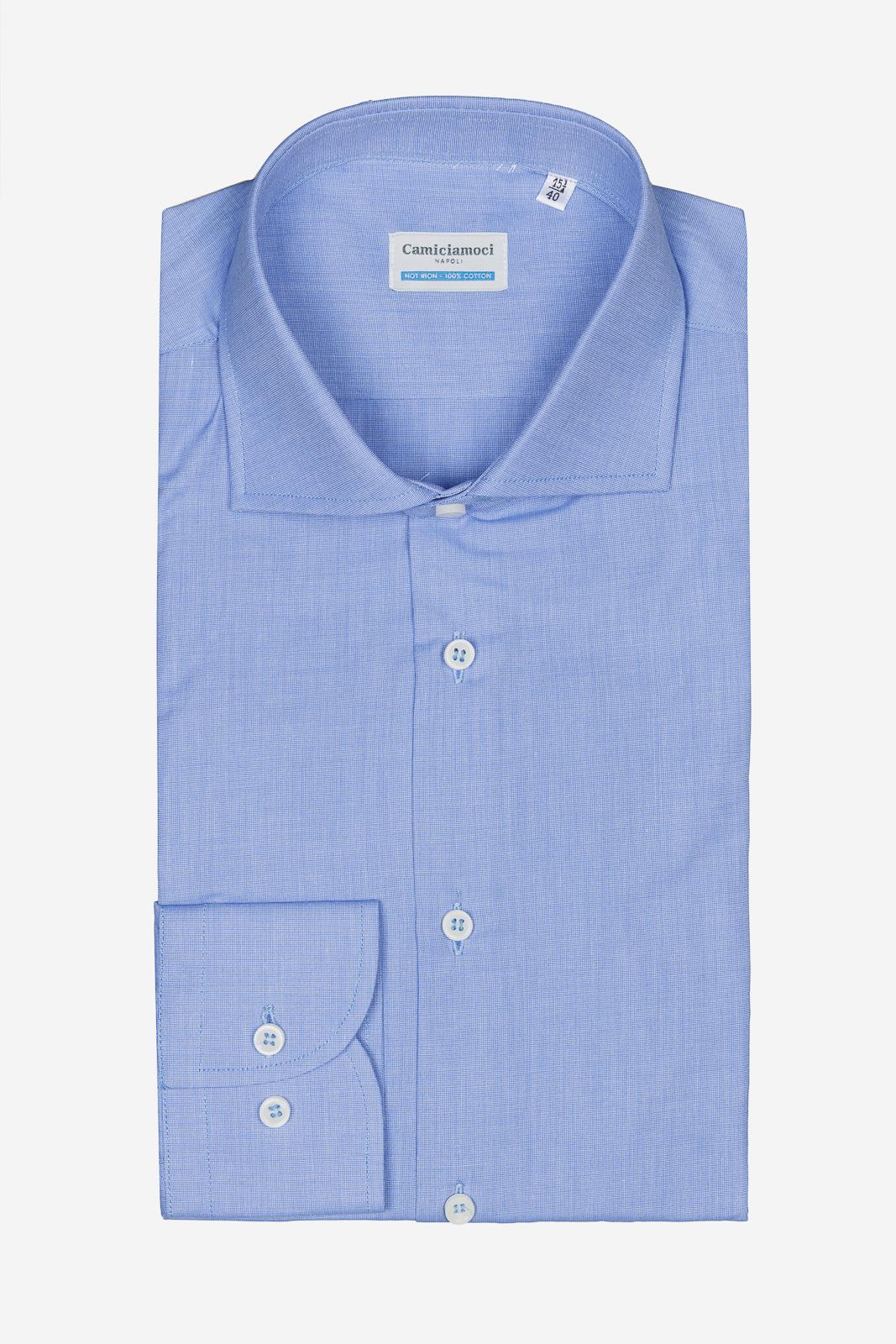 CAMICIA 100% COTONE FIL A FIL TINTA UNITA