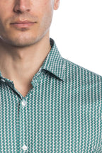 Camicia facile stiro con fantasia doppio-cache