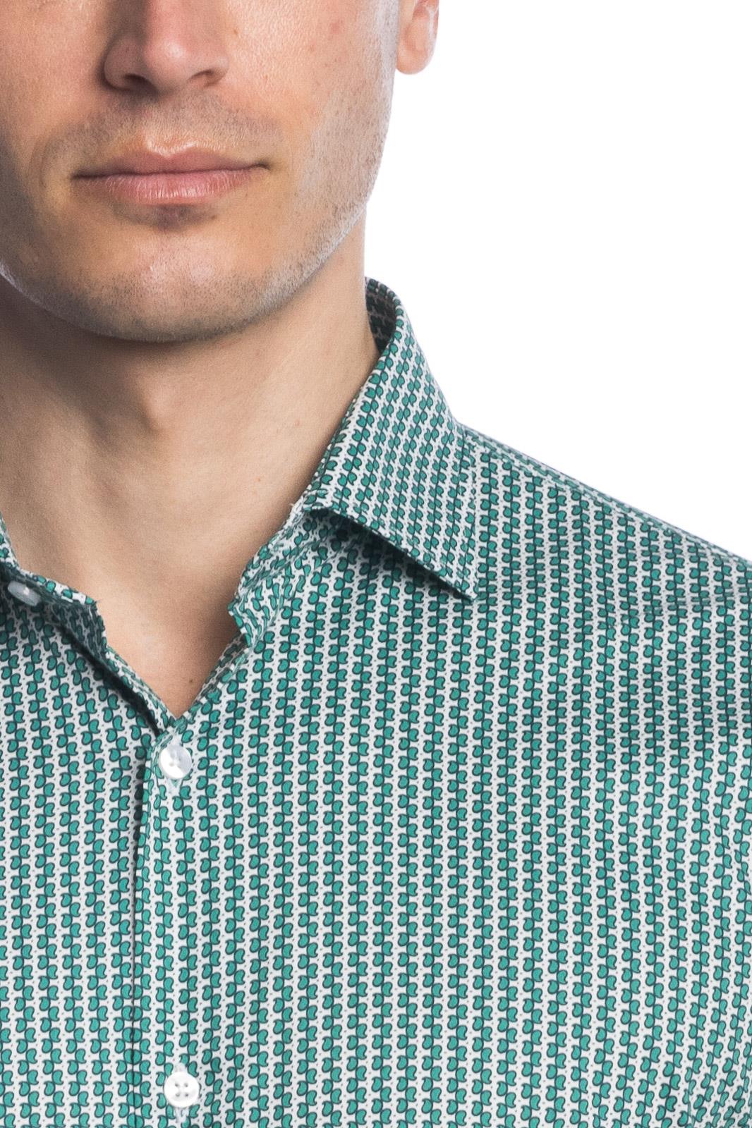 Camicia facile stiro con fantasia doppio-cache