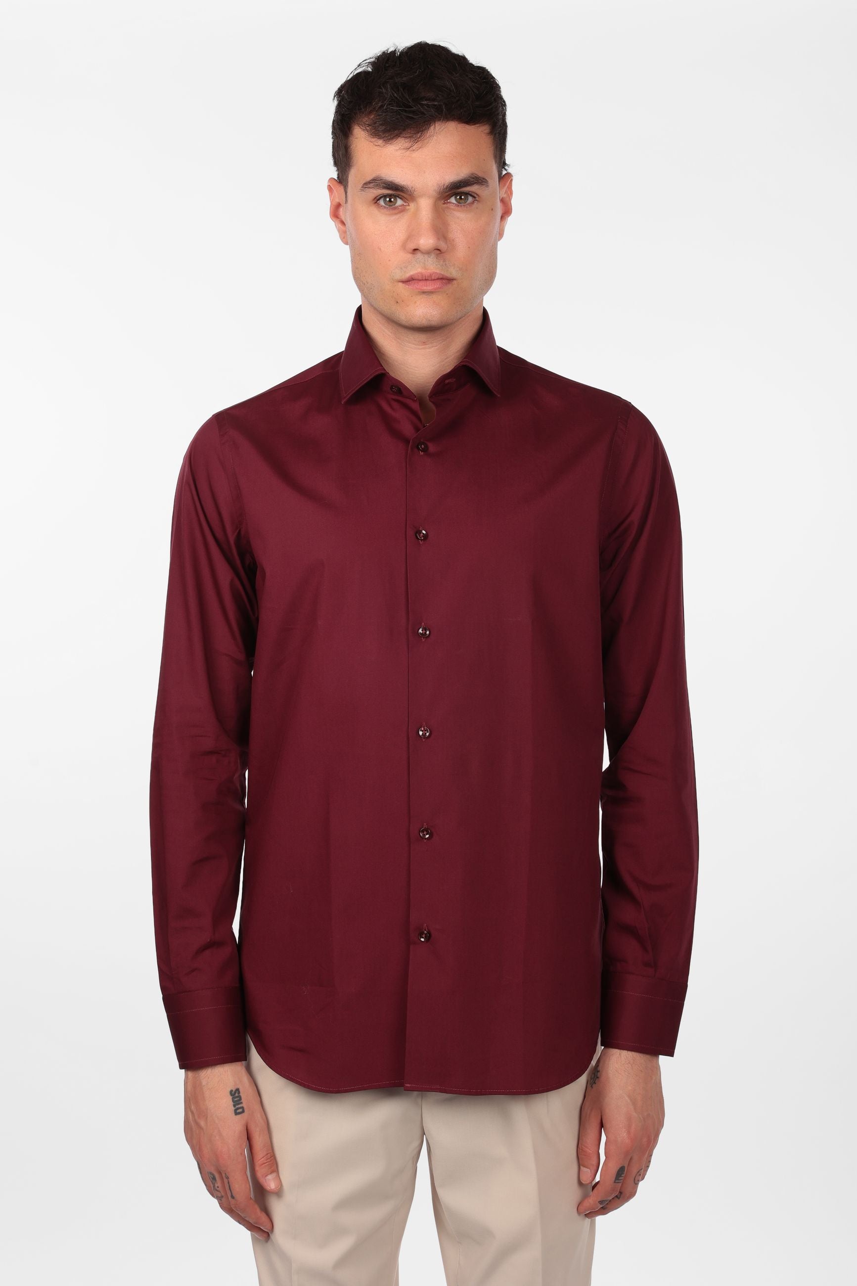 Camicia 100% cotone tinta unita