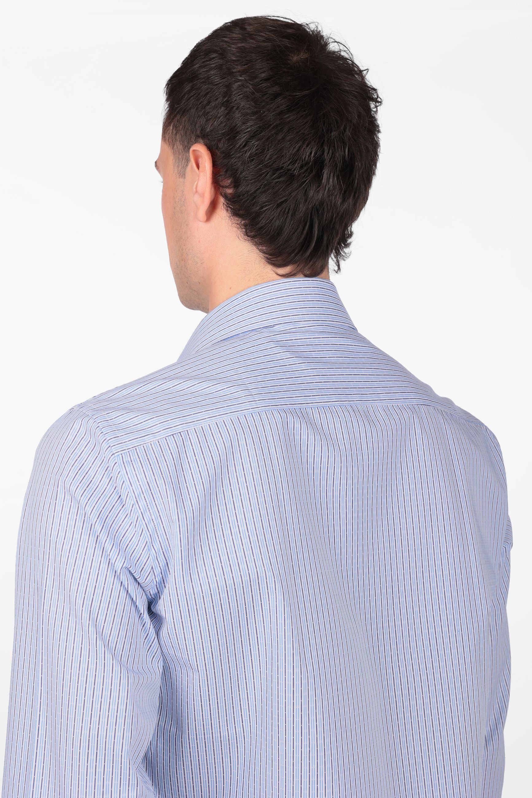 Camicia 100% cotone fantasia bastoncino bicolor