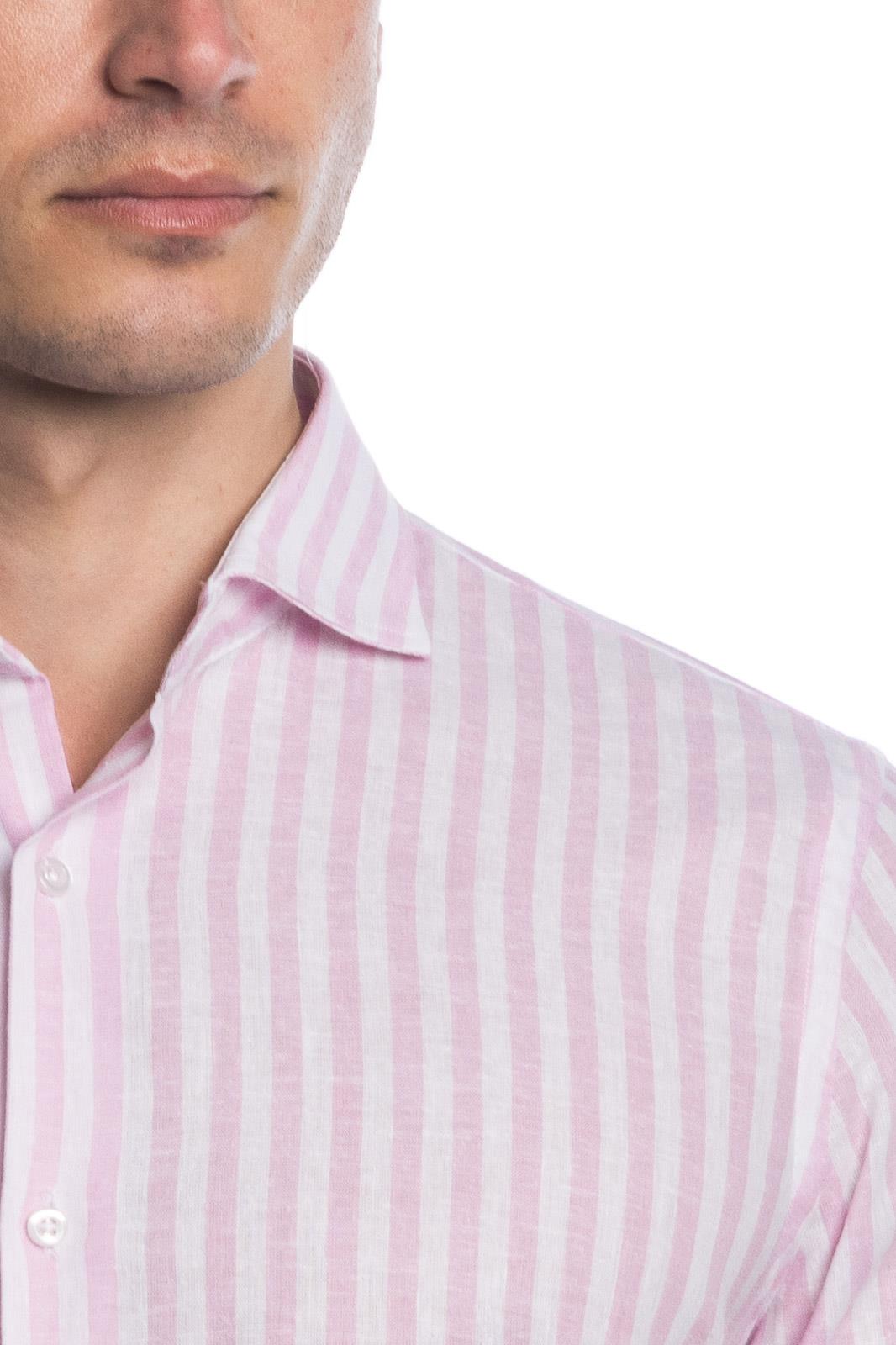 Camicia 100% lino rigata di Positano