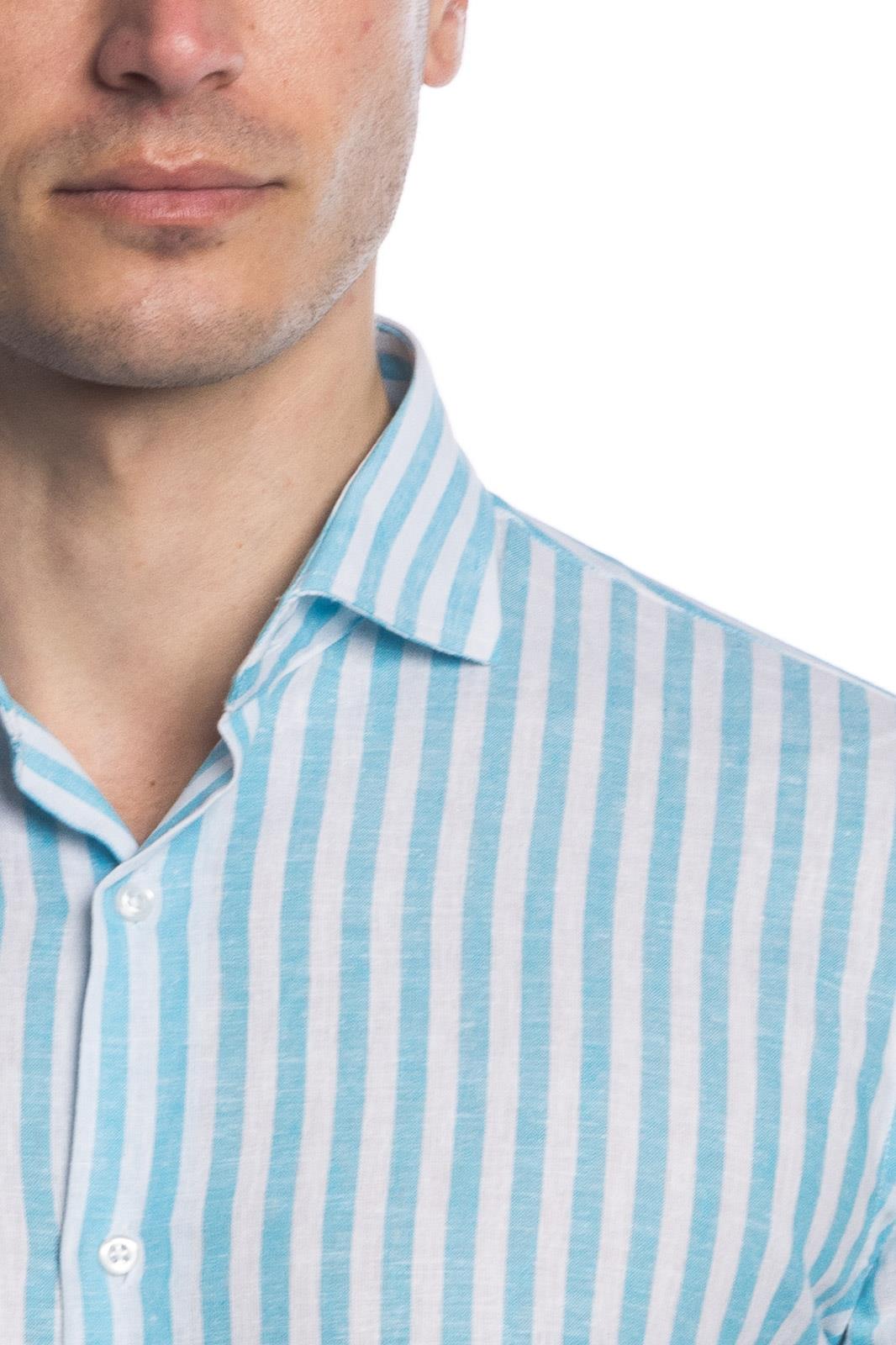 Camicia 100% lino rigata di Positano