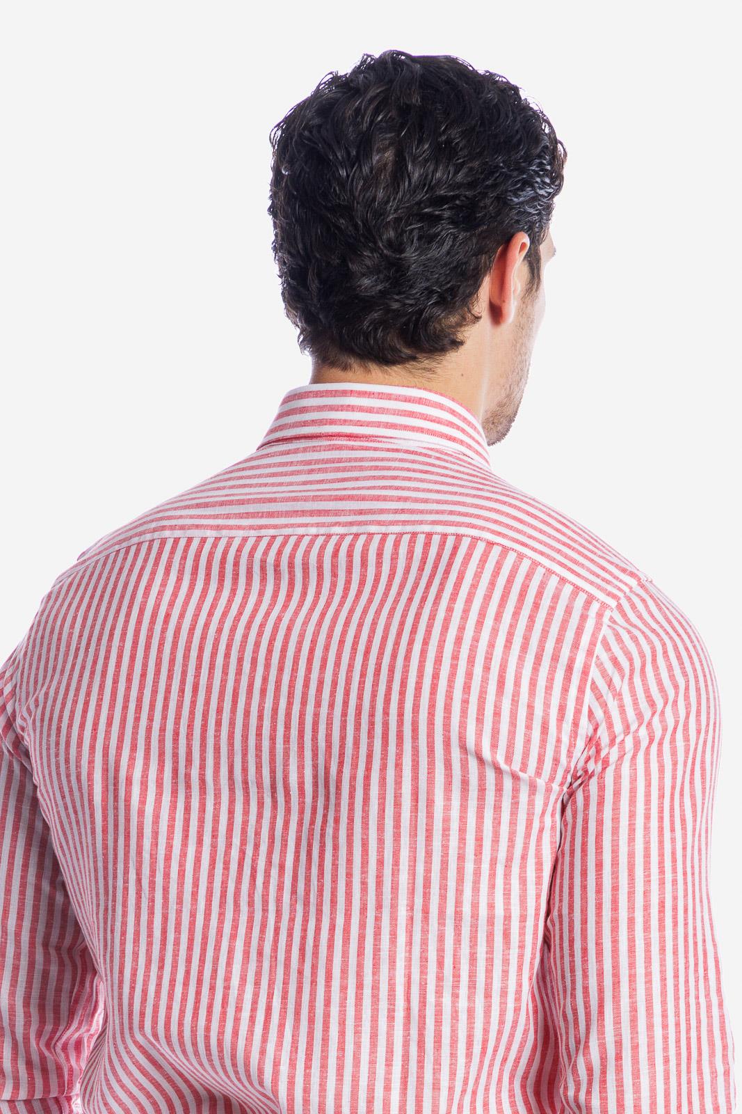Camicia 100%lino riga media