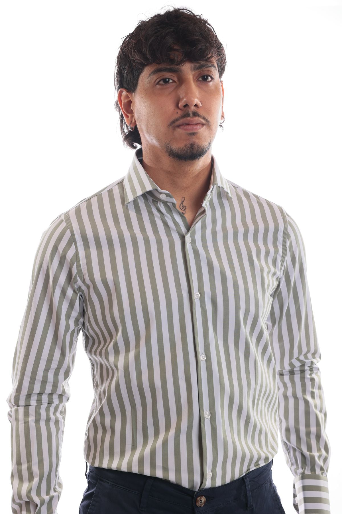 Camicia in riga extra larga 100% cotone