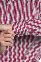 Camicia facile stiro con fantasia doppio-cache