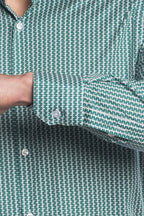 Camicia facile stiro con fantasia doppio-cache