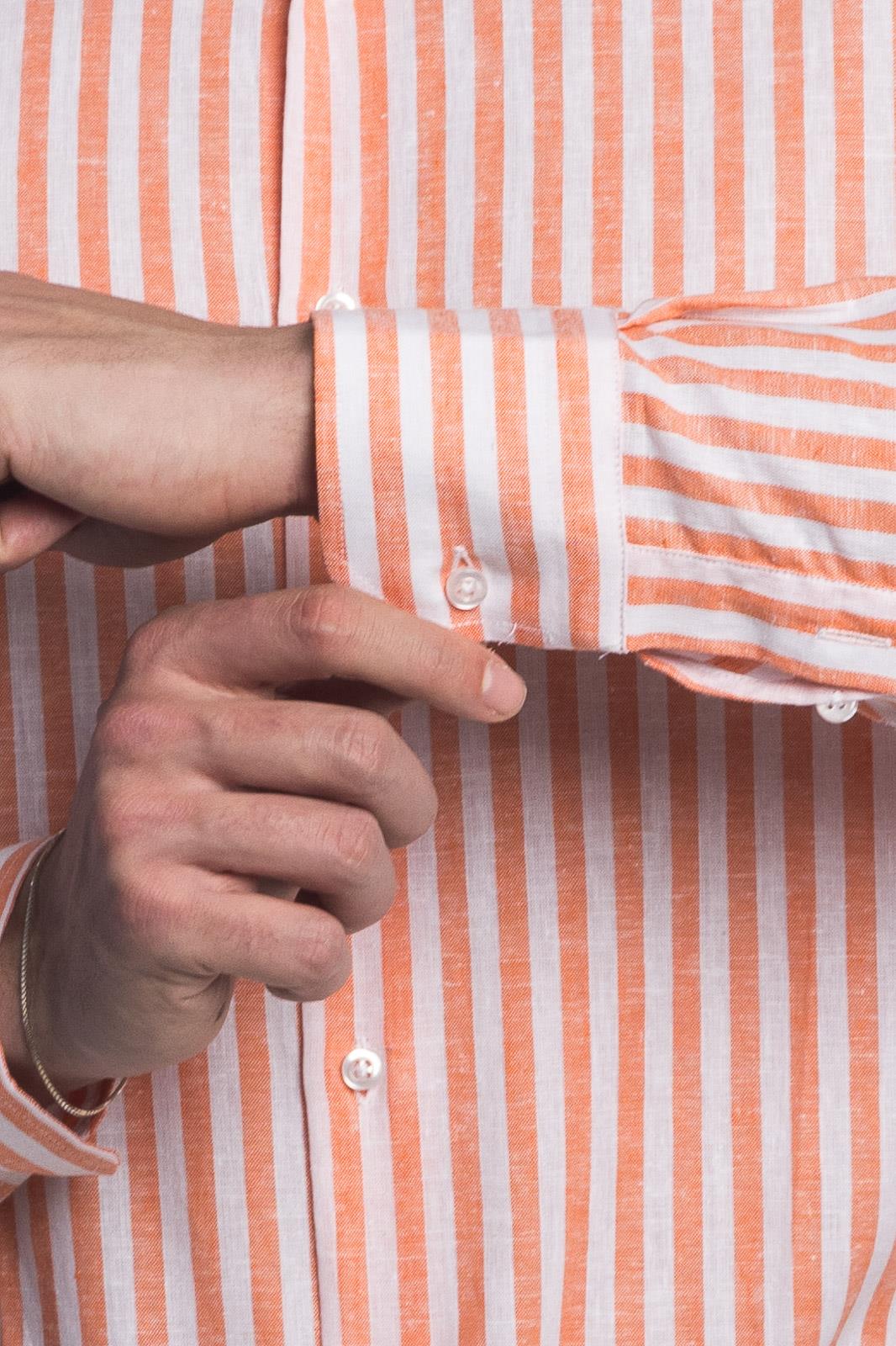 Camicia 100% lino rigata di Positano