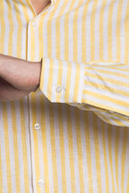 Camicia 100% lino rigata di Positano