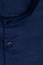 CAMICIA 100% LINO COREANA TINTA UNITA
