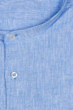 CAMICIA 100% LINO COREANA TINTA UNITA