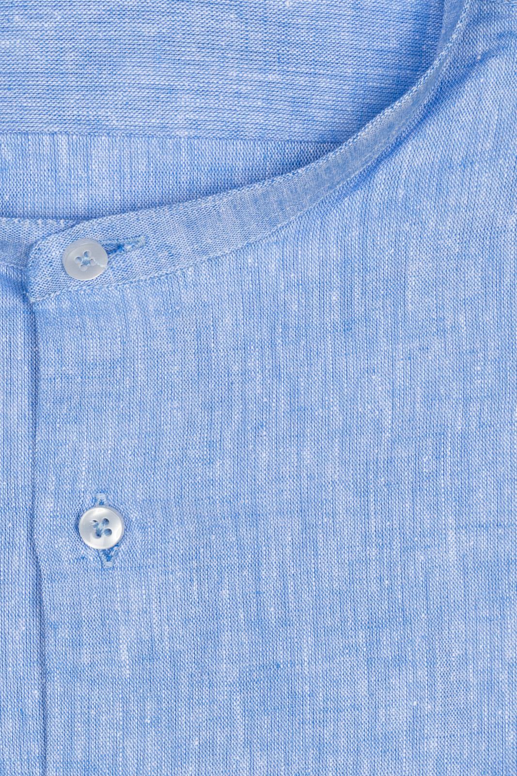 CAMICIA 100% LINO COREANA TINTA UNITA