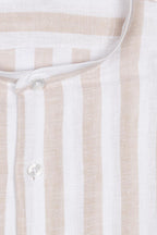 CAMICIA 100% LINO COREANA RIGATA
