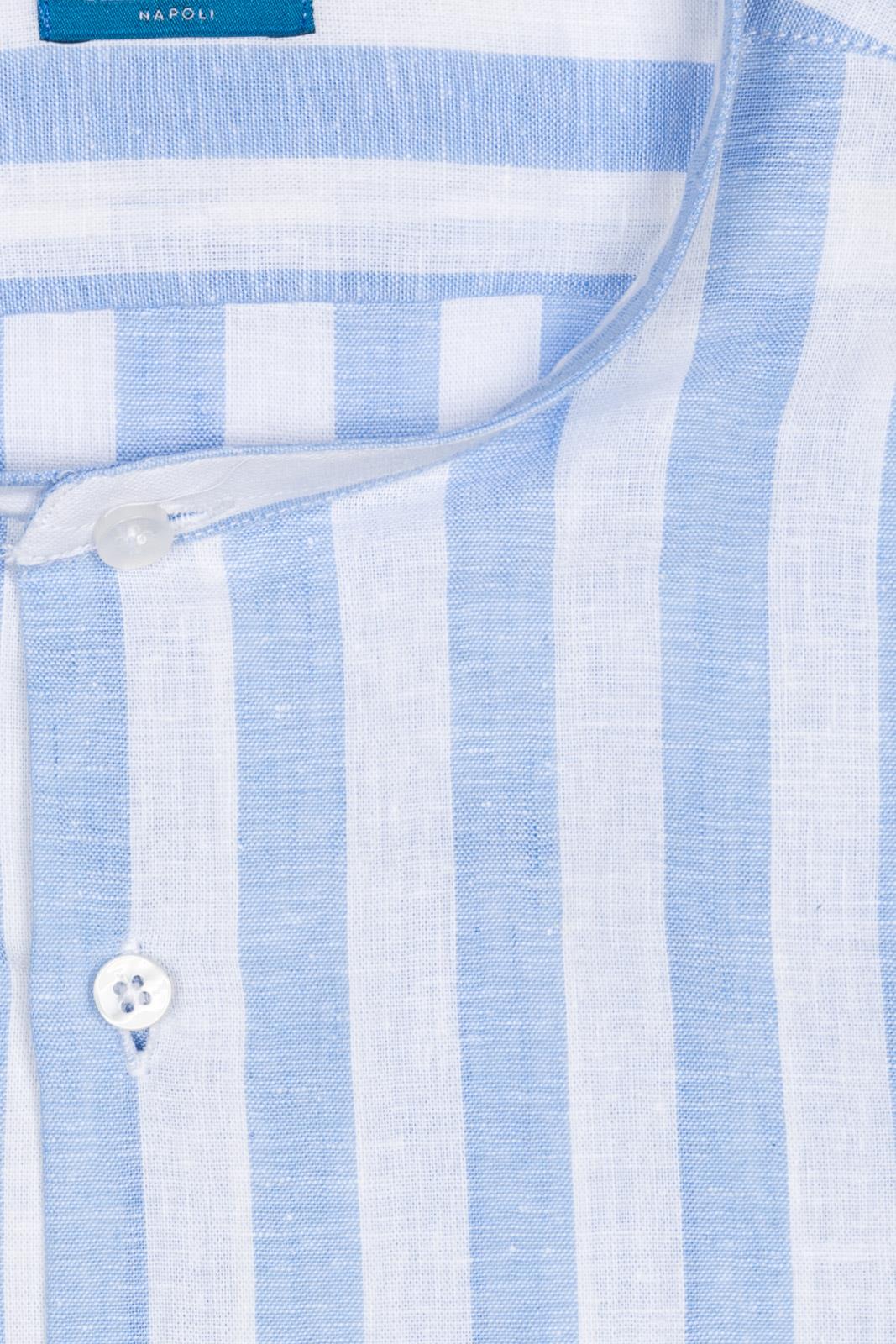 CAMICIA 100% LINO COREANA RIGATA