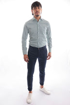 Camicia riga media in puro cotone