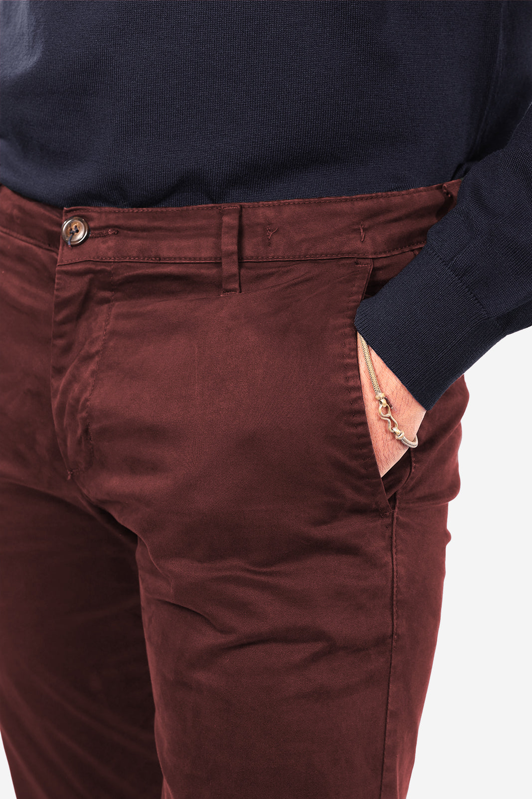 Pantalone in raso di cotone caldo