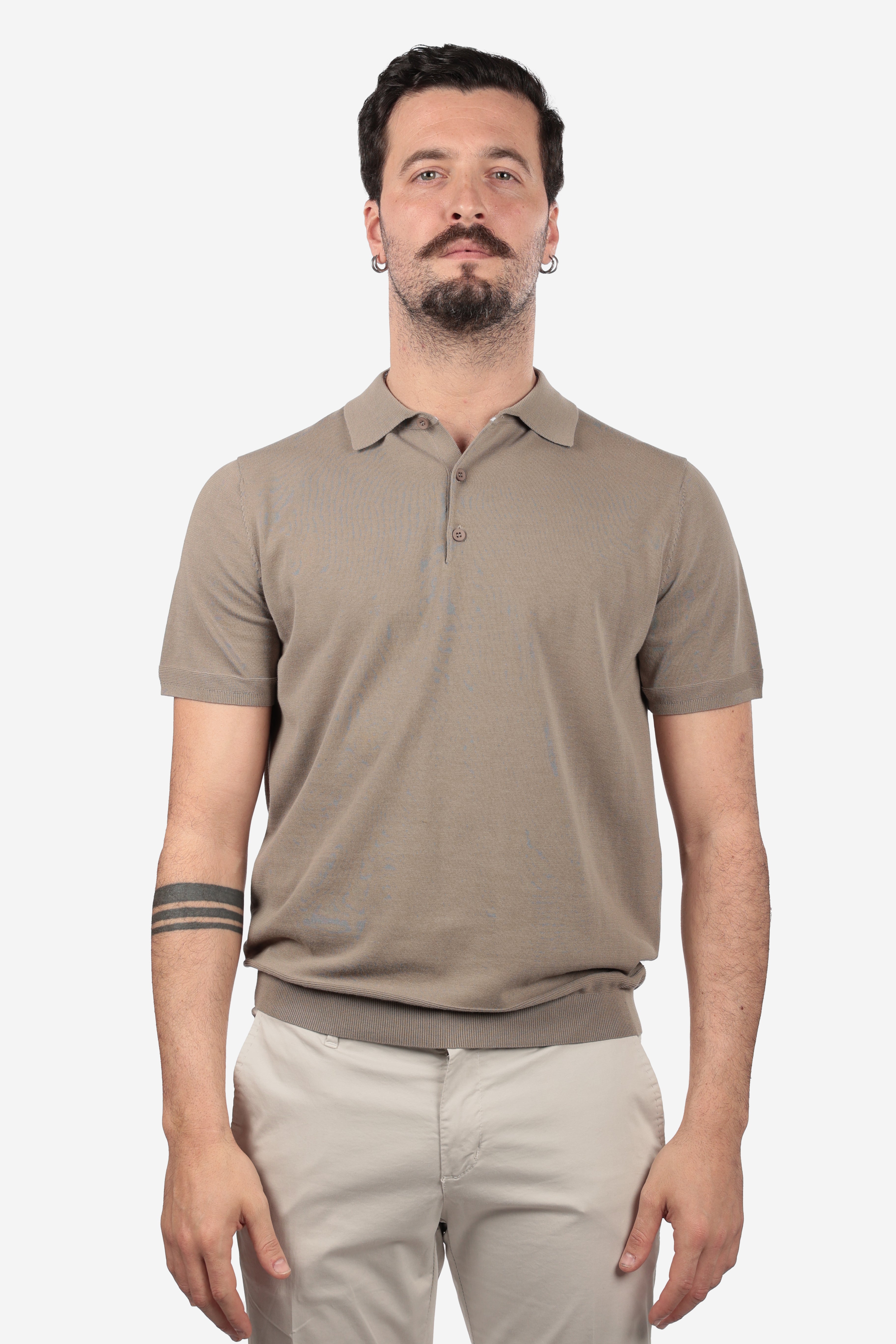 POLO LEGGERA DI FILO A 3 BOTTONI