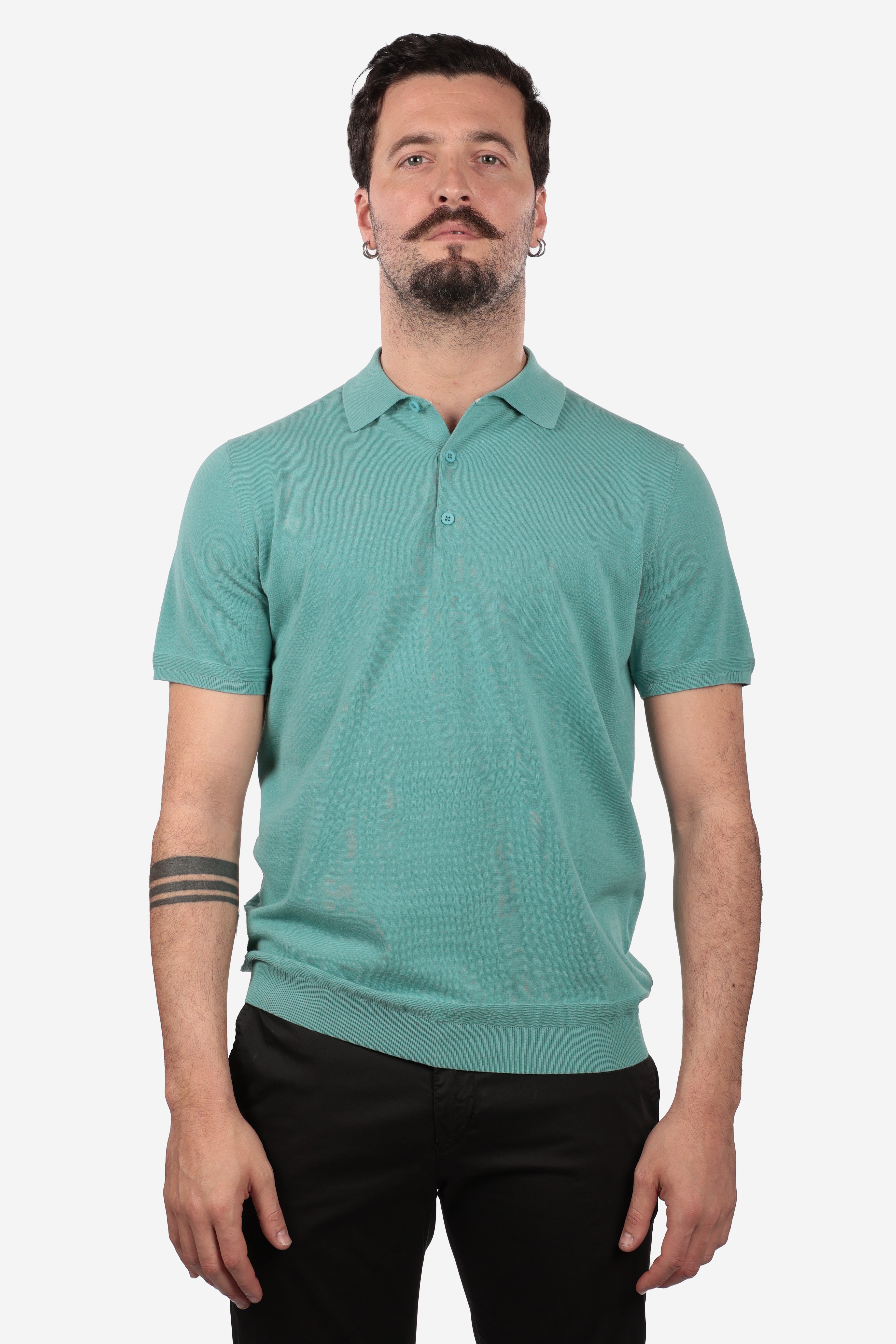 POLO LEGGERA DI FILO A 3 BOTTONI
