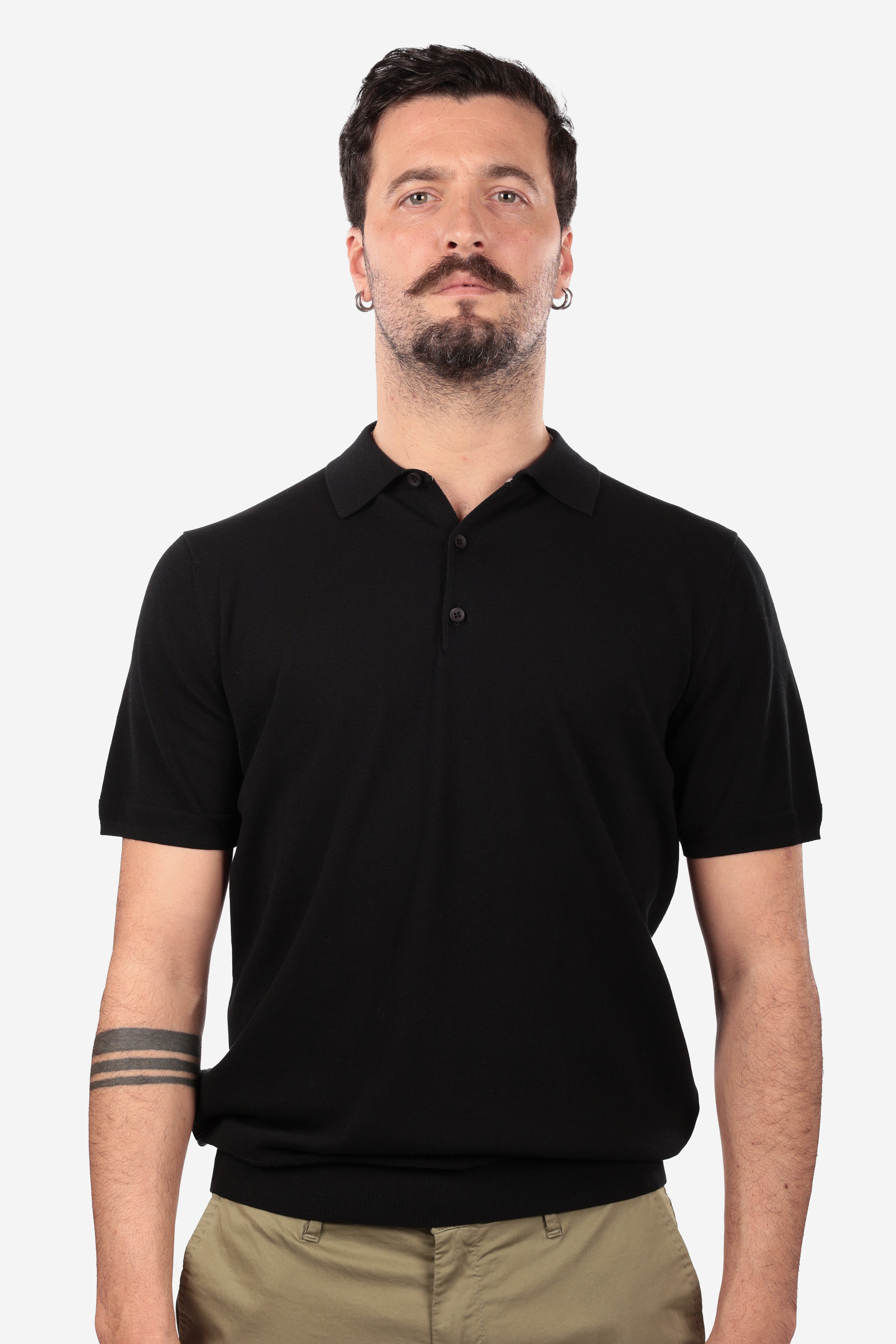 POLO LEGGERA DI FILO A 3 BOTTONI