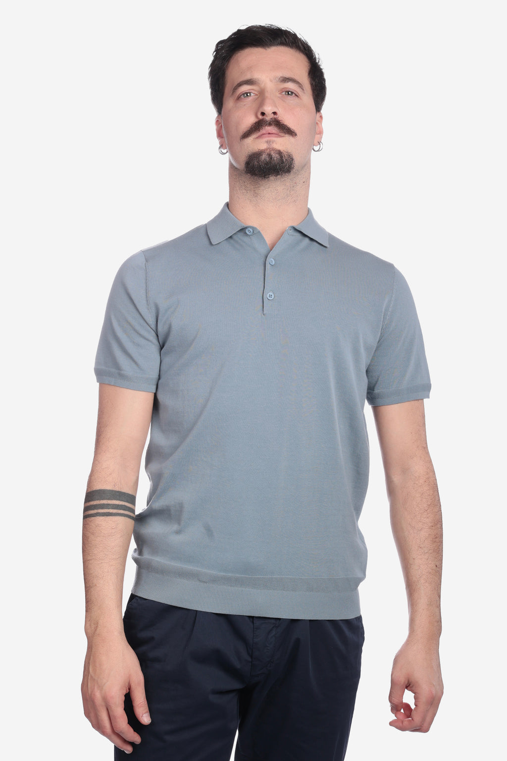 POLO LEGGERA DI FILO A 3 BOTTONI