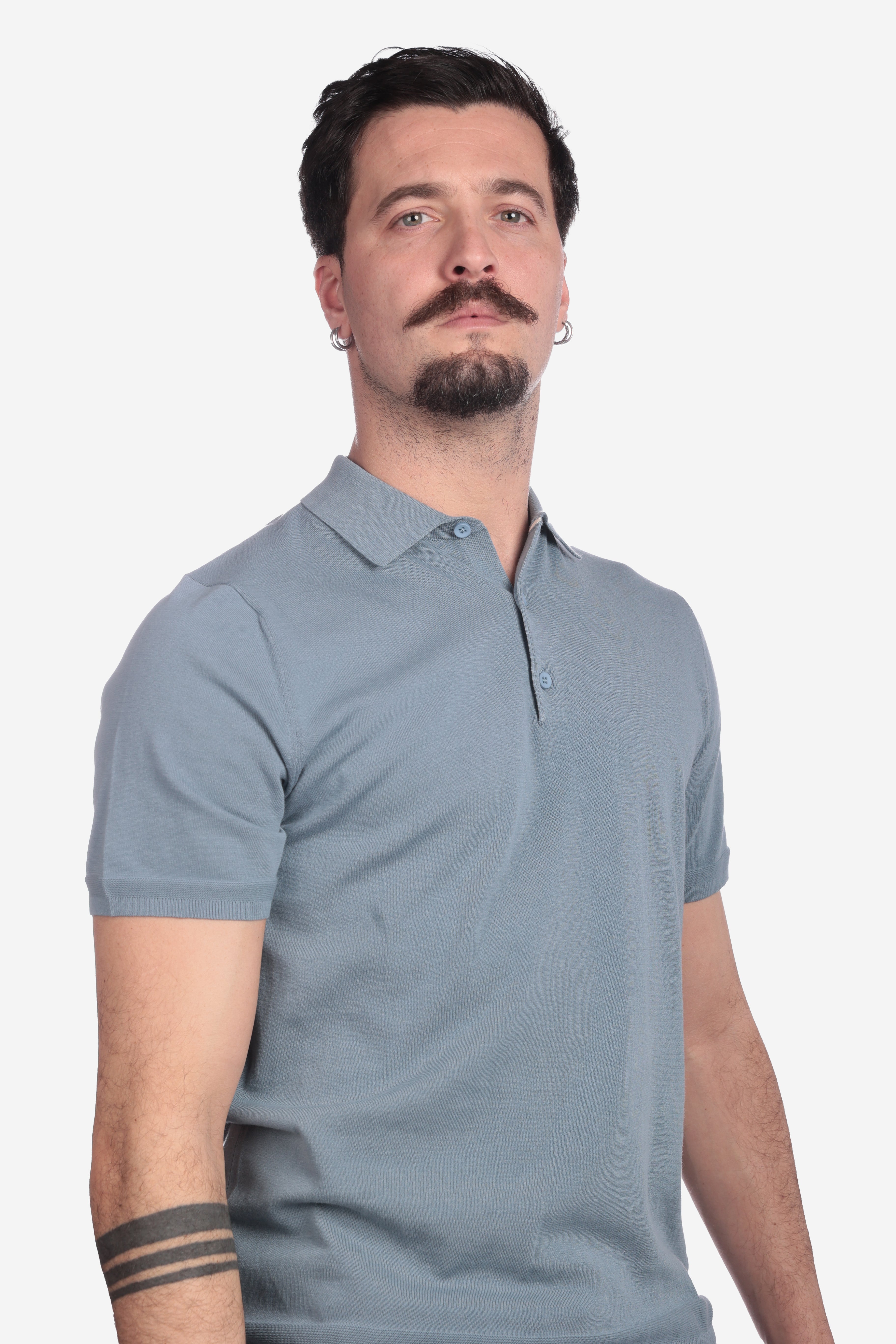 POLO LEGGERA DI FILO A 3 BOTTONI