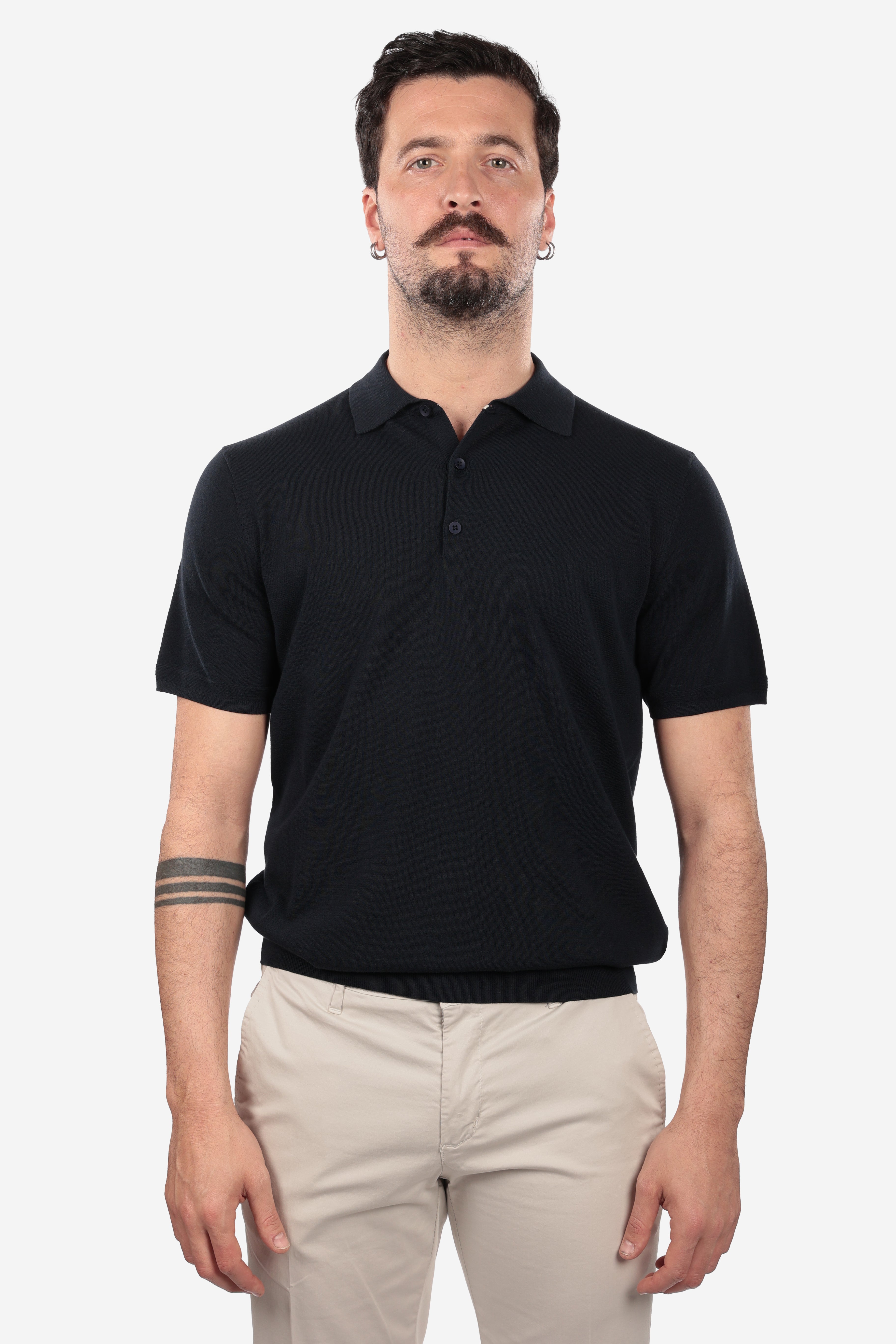 POLO LEGGERA DI FILO A 3 BOTTONI