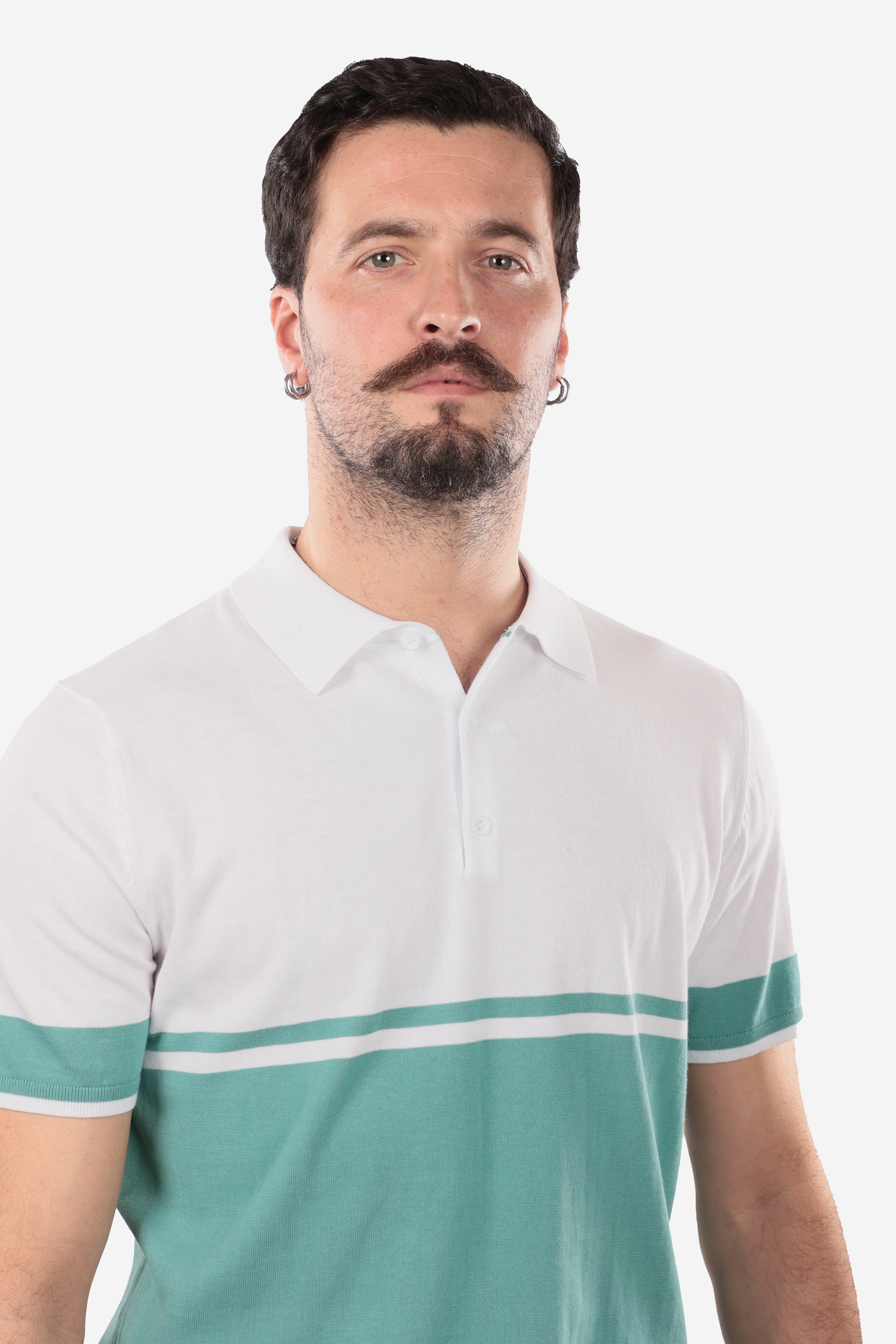 POLO IN COTONE DOPPIO COLORE NAVY