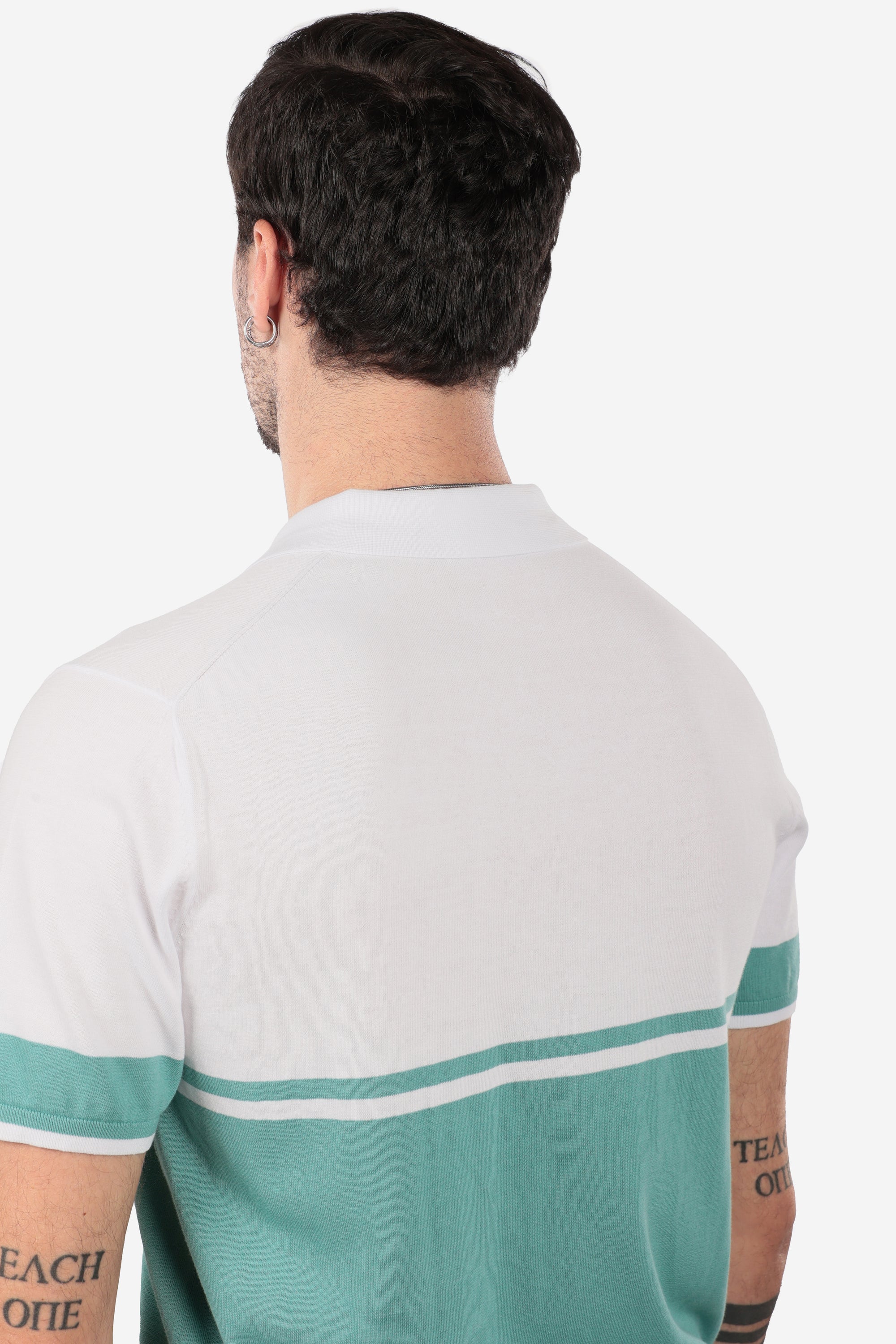 POLO IN COTONE DOPPIO COLORE NAVY