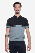 POLO IN COTONE DOPPIO COLORE NAVY
