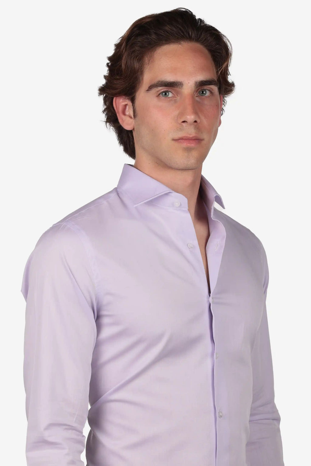 Solid-color cotton shirt