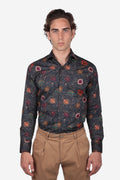 Camicia facile stiro a fantasia cervo