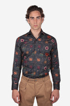 Camicia facile stiro a fantasia cervo