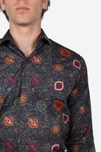 Camicia facile stiro a fantasia cervo