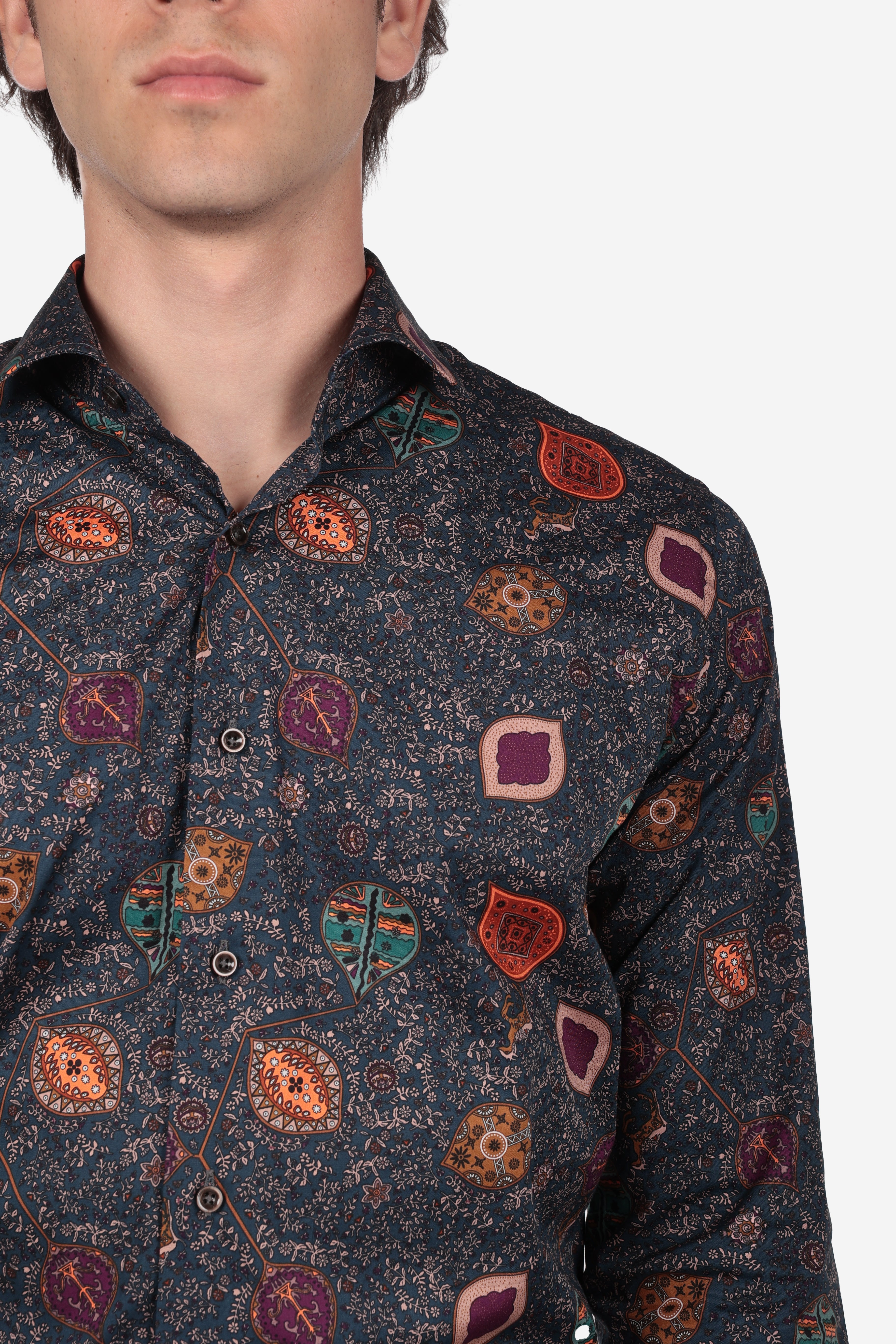 Camicia facile stiro a fantasia cervo